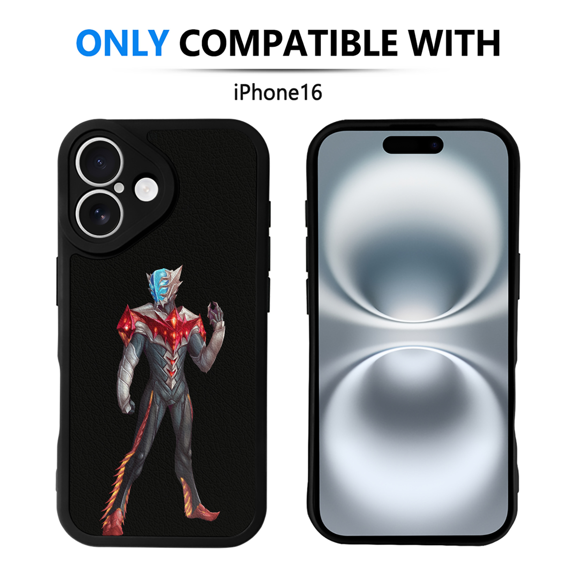 （画像用） ウルトラマン Ultraman 【iPhone 16シリーズ対応】シリコンスマホケース（レザー調） 材質：シリコン